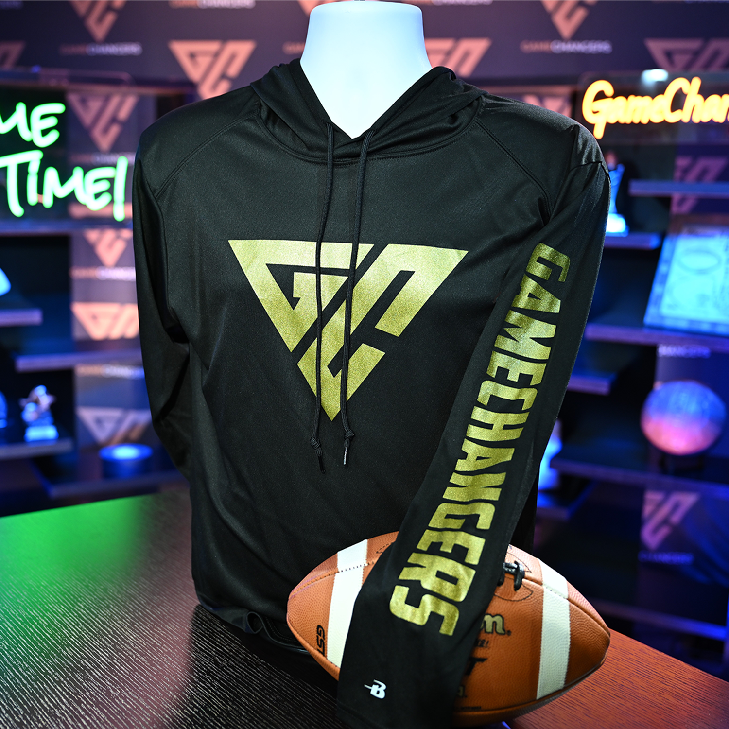 Gamechangers B-Core Hooded Long Sleeve T-Shirt - posed