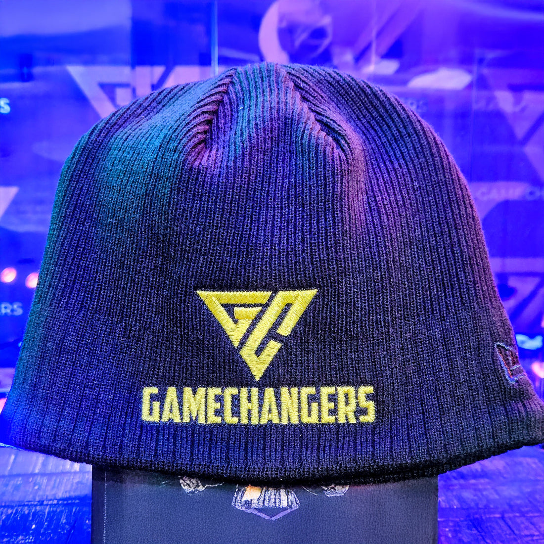 Black beanie with yellow Gamechangers logo
