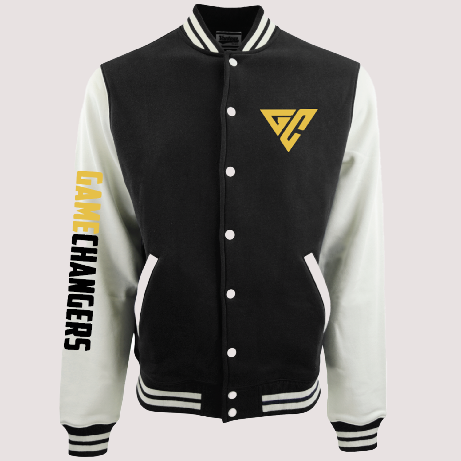 Gamechangers Unity Black &amp; White Varsity Jacket - Full View